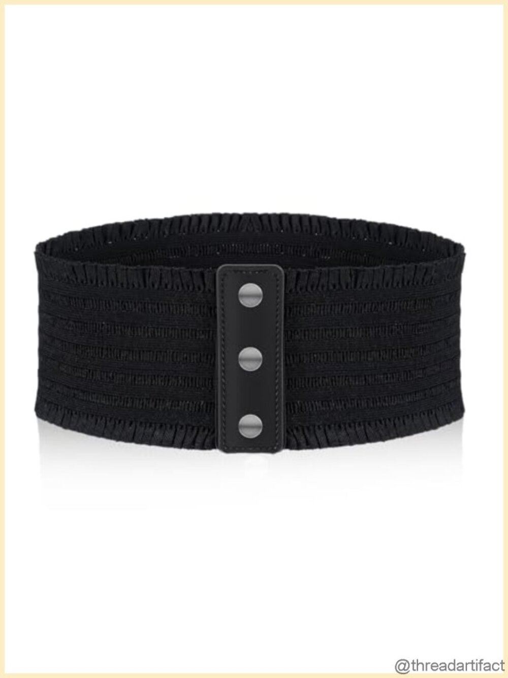 Wide Elastic Corset Belt Lace Embellished Alloy Buckle Stretchy Waistband for